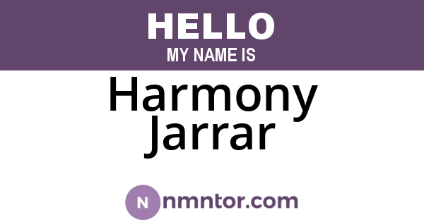Harmony Jarrar