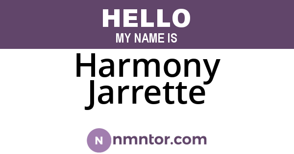 Harmony Jarrette