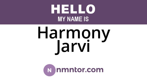 Harmony Jarvi