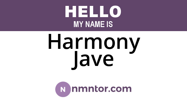 Harmony Jave