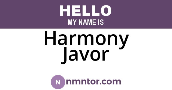 Harmony Javor