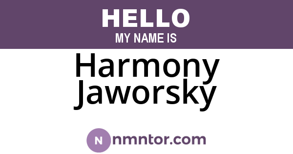 Harmony Jaworsky