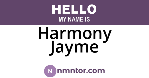 Harmony Jayme