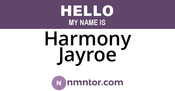 Harmony Jayroe