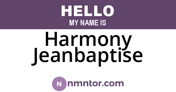 Harmony Jeanbaptise