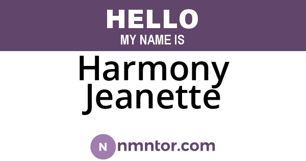 Harmony Jeanette