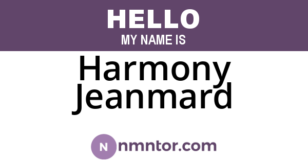Harmony Jeanmard