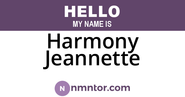 Harmony Jeannette