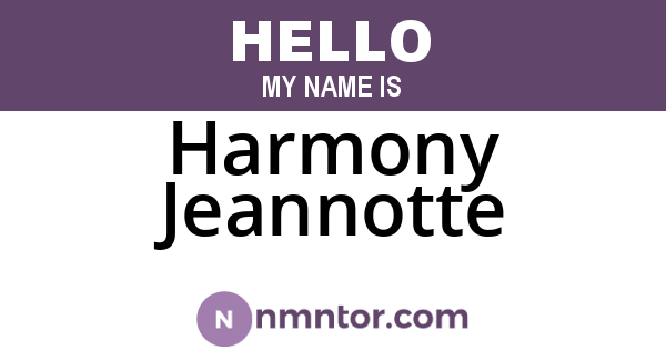 Harmony Jeannotte