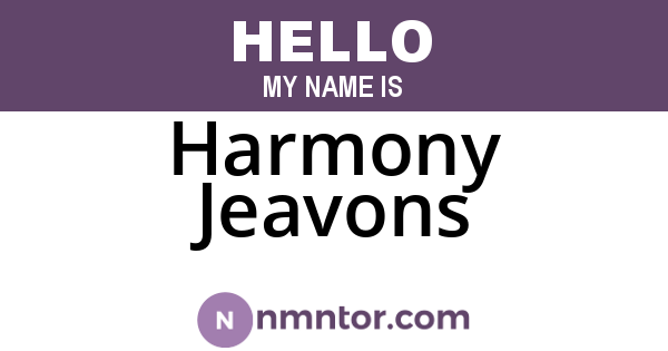 Harmony Jeavons