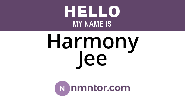 Harmony Jee