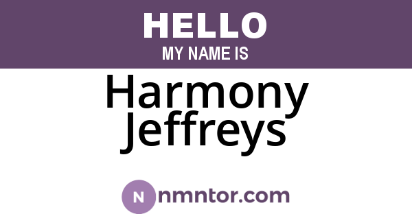 Harmony Jeffreys