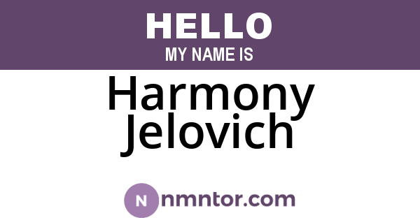 Harmony Jelovich