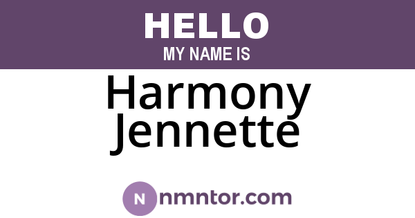 Harmony Jennette