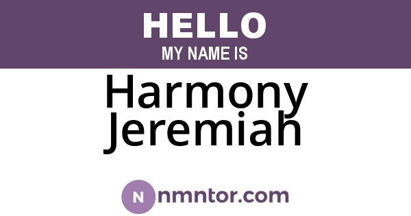 Harmony Jeremiah