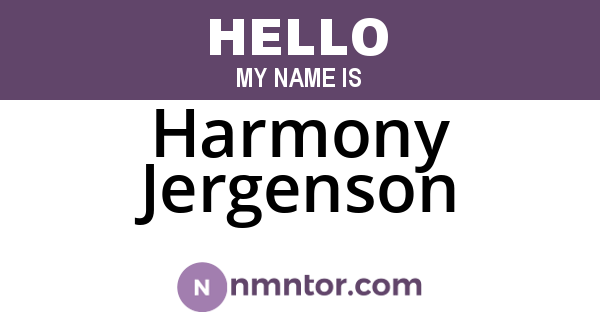 Harmony Jergenson