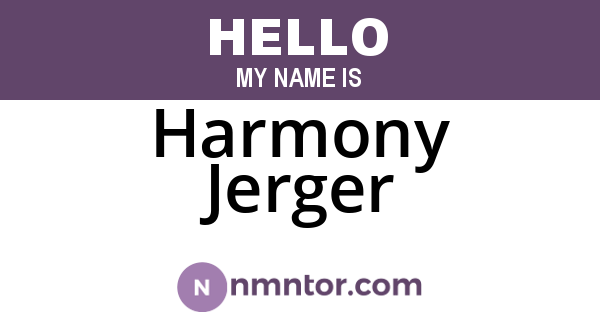 Harmony Jerger