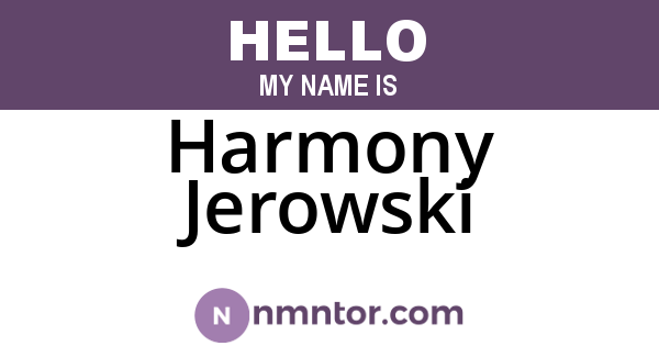 Harmony Jerowski