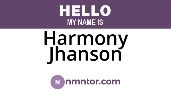 Harmony Jhanson