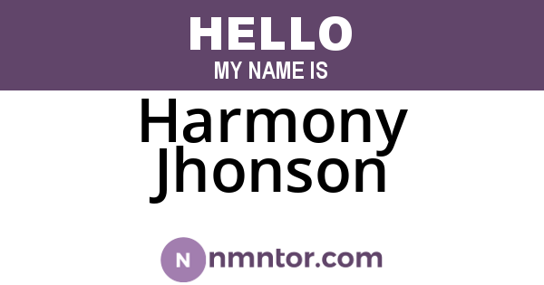 Harmony Jhonson