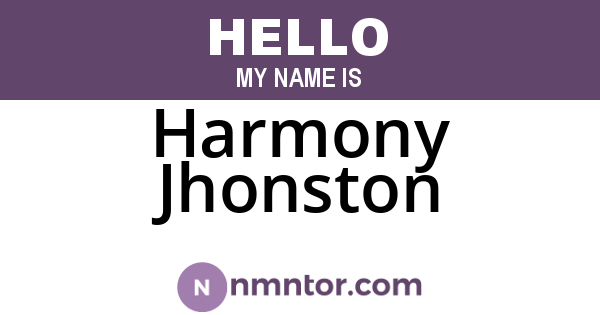 Harmony Jhonston
