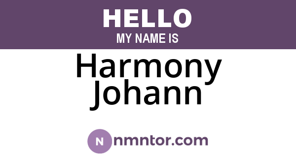 Harmony Johann