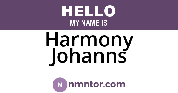 Harmony Johanns