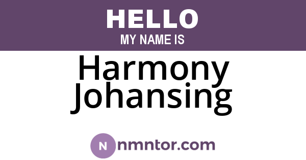 Harmony Johansing