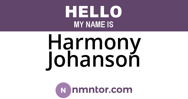 Harmony Johanson
