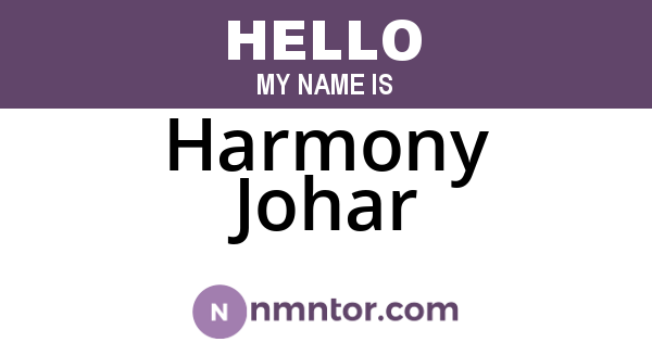 Harmony Johar