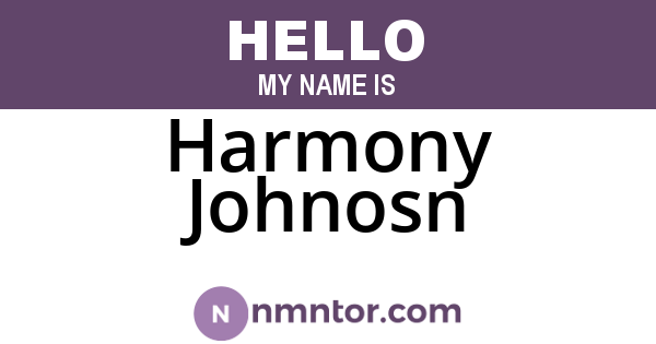 Harmony Johnosn