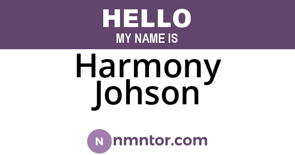 Harmony Johson