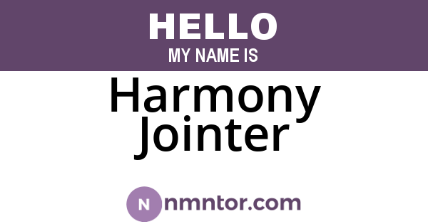 Harmony Jointer