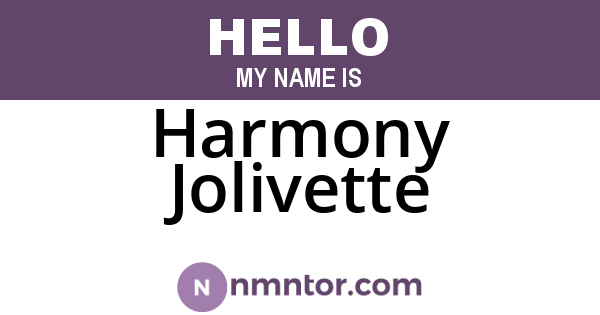 Harmony Jolivette