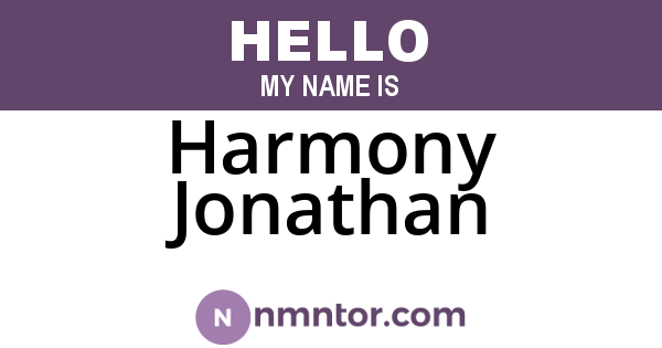 Harmony Jonathan