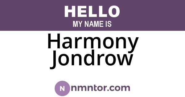 Harmony Jondrow