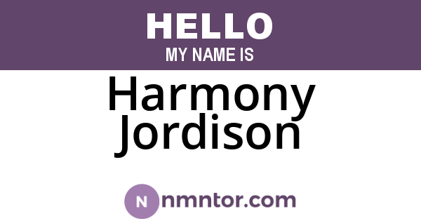 Harmony Jordison
