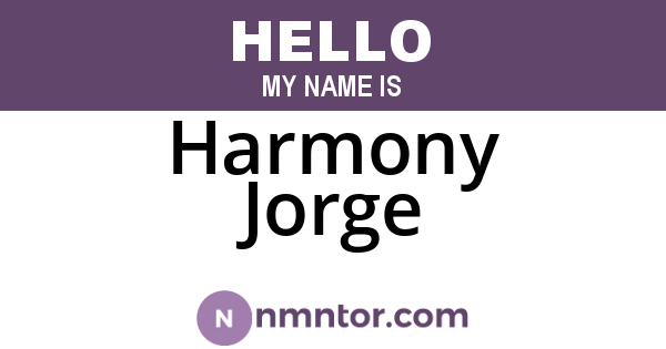 Harmony Jorge