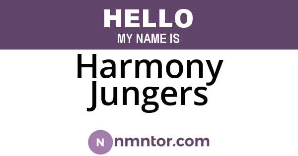Harmony Jungers