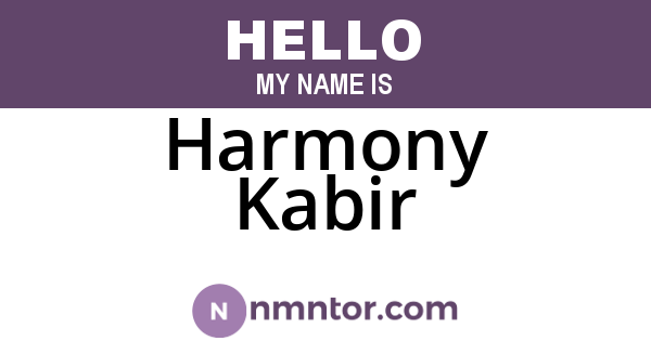 Harmony Kabir