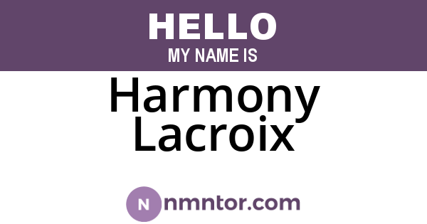 Harmony Lacroix