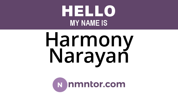 Harmony Narayan