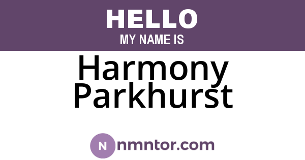 Harmony Parkhurst