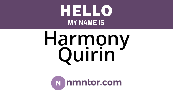 Harmony Quirin