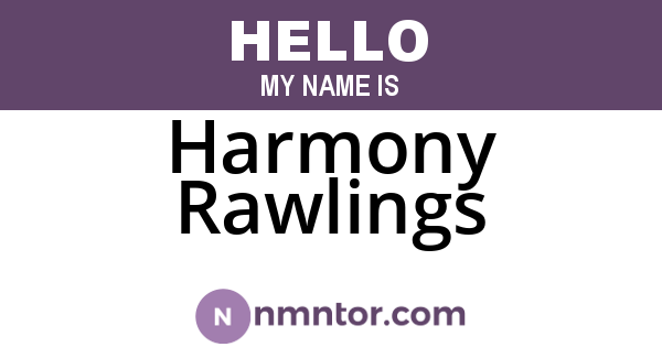 Harmony Rawlings