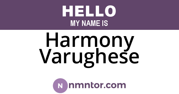 Harmony Varughese