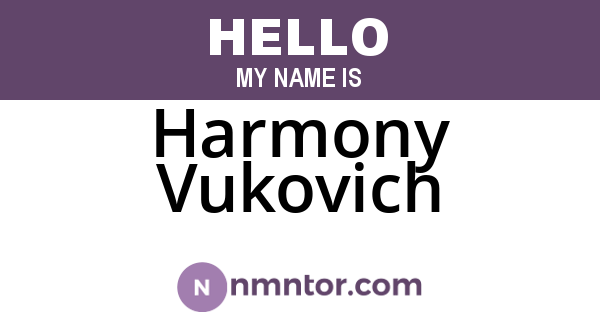 Harmony Vukovich
