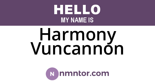 Harmony Vuncannon