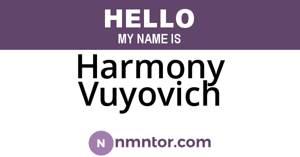 Harmony Vuyovich