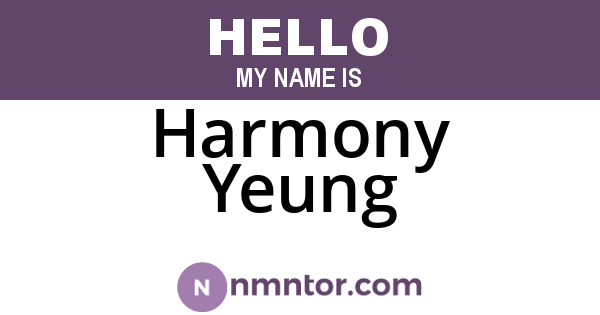 Harmony Yeung